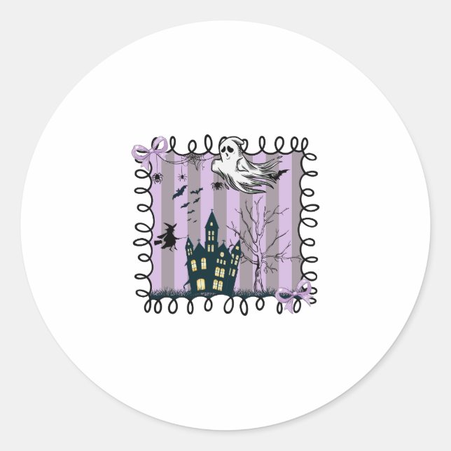 Iridescent Coquette Halloween Runder Aufkleber (Vorderseite)