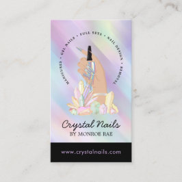 Iridescent Crystal Nail Technician Beauty Salon Bu Visitenkarte