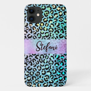 Iridescent Foil Rainbow Leopard Lila Case-Mate iPhone Hülle