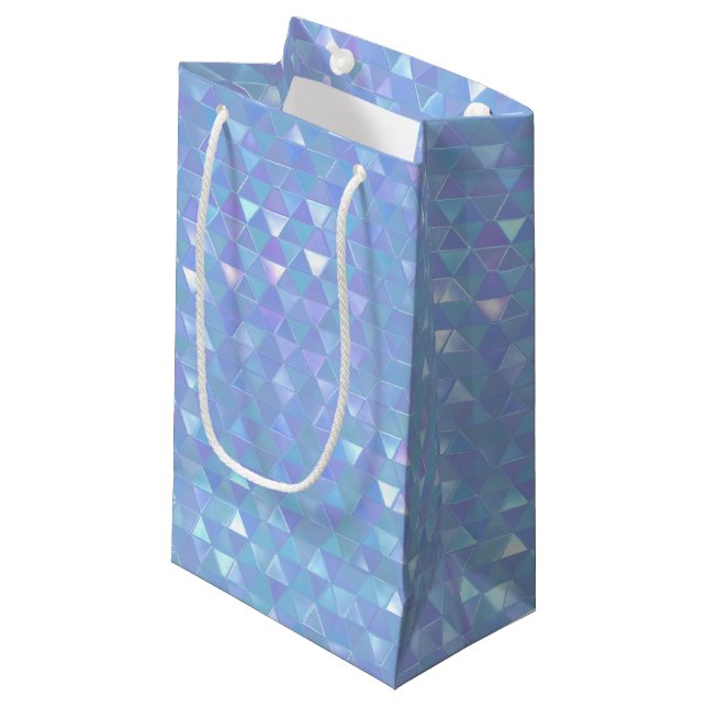 Iridescent Geometric Gift Bag Kleine Geschenktüte (Vorderseite Schrägansicht)