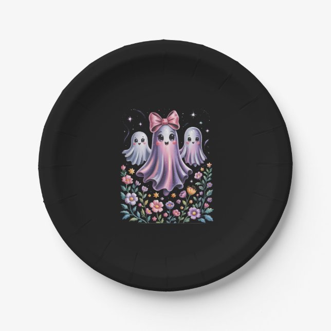 Iridescent Ghost Girl Halloween Pappteller (Vorderseite)