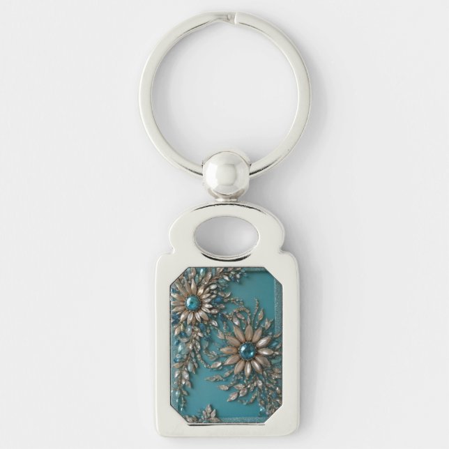 Iridescent glass beaded Keychain  Schlüsselanhänger (Vorderseite)
