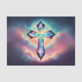 Iridescent Glows Cross Decoupage Tissue Seidenpapier