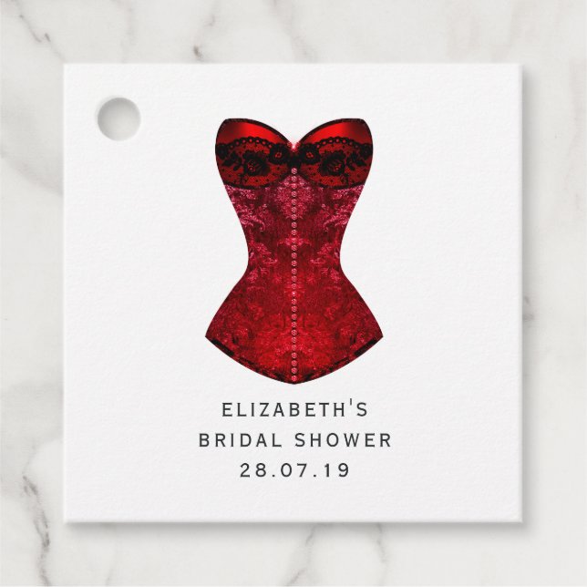 Iridescent Gothic Crimson Red Hexe Geschenkanhänger (Vorderseite)