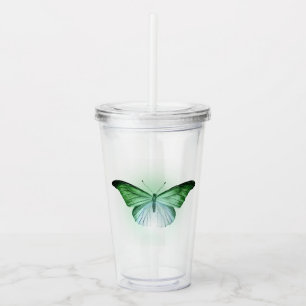 Iridescent Green Butterfly Acryltrinkbecher