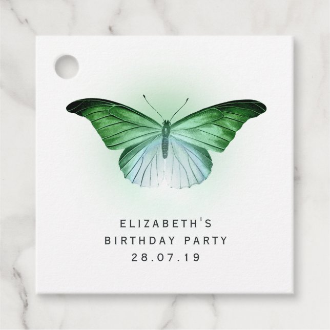 Iridescent Green Butterfly Geschenkanhänger (Vorderseite)