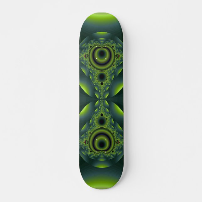 Iridescent Green Fraktal Skateboard Deck (Vorne)