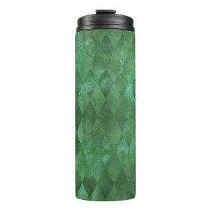 Iridescent Green Vintag Harlequin Pattern Thermosbecher