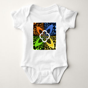 Iridescent Hearts Seamless Polka Dot Abstrakt Art Baby Strampler