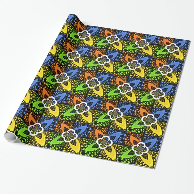 Iridescent Hearts Seamless Polka Dot Abstrakt Art Geschenkpapier (Ungerollt)