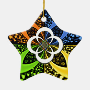 Iridescent Hearts Seamless Polka Dot Abstrakt Art Keramik Ornament