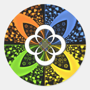 Iridescent Hearts Seamless Polka Dot Abstrakt Art Runder Aufkleber