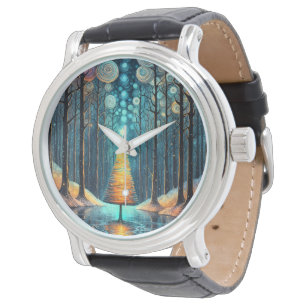 Iridescent Holiday Dream 🎄 glühenden Weihnachtsba Armbanduhr