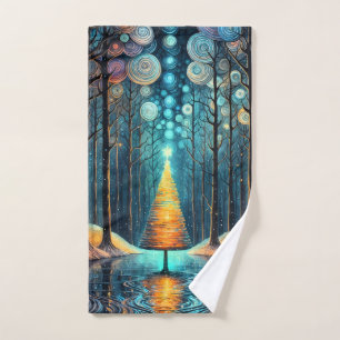 Iridescent Holiday Dream 🎄 glühenden Weihnachtsba Badhandtuch Set