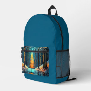 Iridescent Holiday Dream 🎄 glühenden Weihnachtsba Bedruckter Rucksack