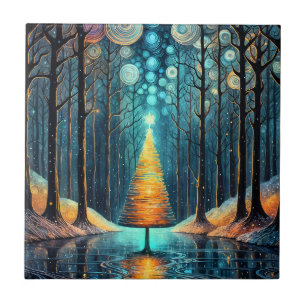 Iridescent Holiday Dream 🎄 glühenden Weihnachtsba Fliese