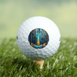 Iridescent Holiday Dream 🎄 glühenden Weihnachtsba Golfball