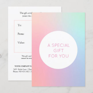 Iridescent Holographic beauty Geschenkgutscheine Einladung