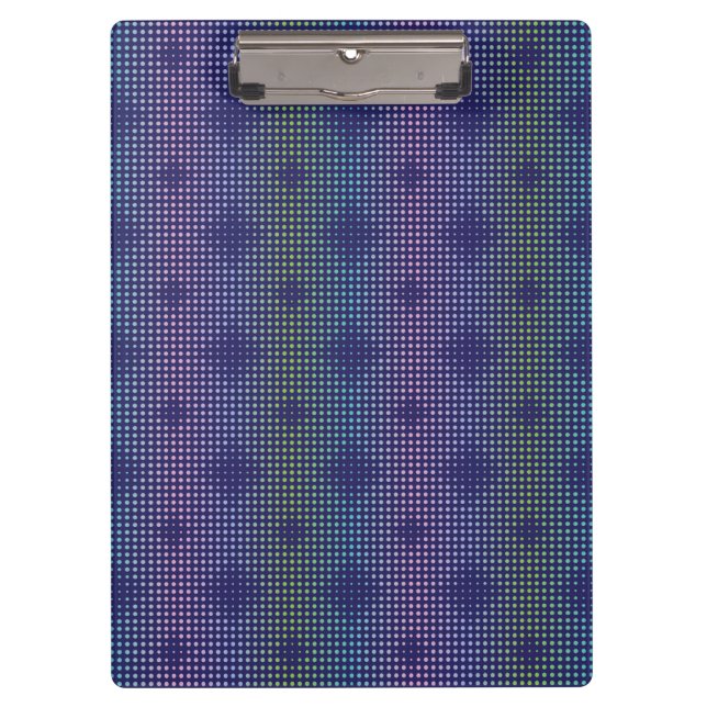Iridescent Holographic Dots Pattern Klemmbrett (Vorderseite)