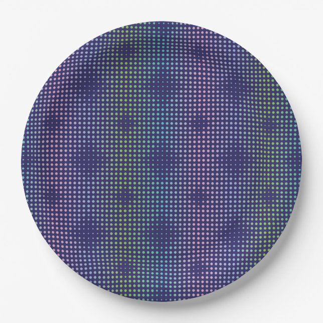 Iridescent Holographic Dots Pattern Pappteller (Vorderseite)
