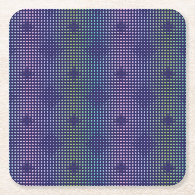 Iridescent Holographic Dots Pattern Rechteckiger Pappuntersetzer (Vorderseite)