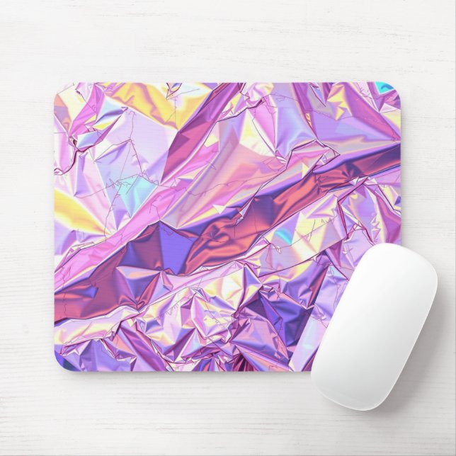 Iridescent Holographic Foil Texture Mousepad (Mit Mouse)