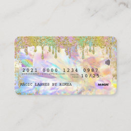 Iridescent Holographic Glitzer Tropfen Credit Styl Visitenkarte