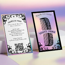 Iridescent holographic Hair Stylist Beauty Salon