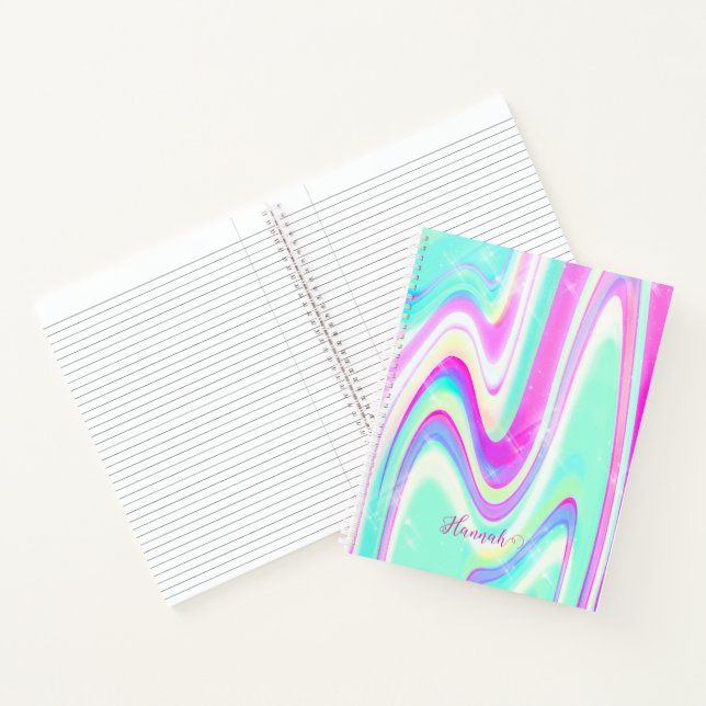 Iridescent Holographic Liquid Swirl Notizbuch (Innenseite)