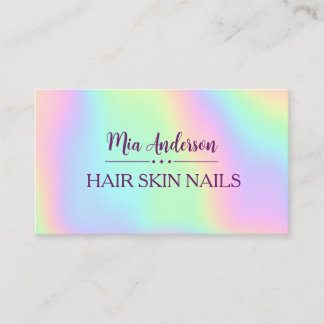 Iridescent Holographic Makeup Artist Nail Visitenkarte