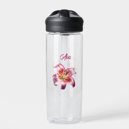Iridescent Holographic Pink Asiatic Lily Trinkflasche