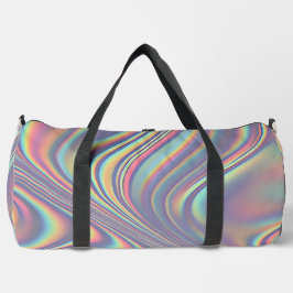 Iridescent Holographic Swirl Texture Duffle Bag