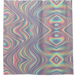 Iridescent Holographic Swirl Texture Duschvorhang
