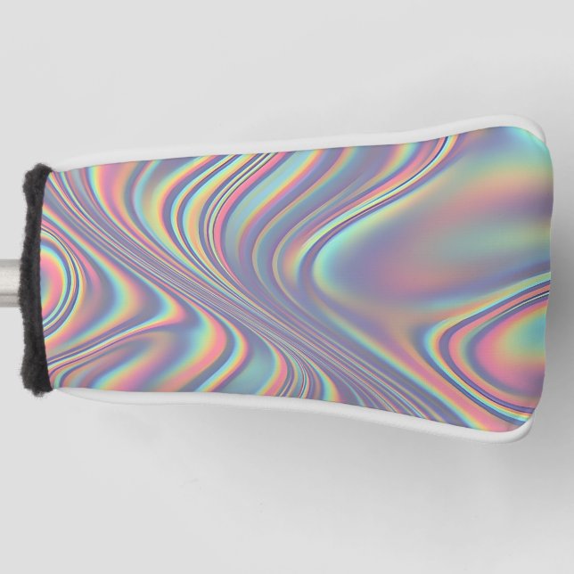 Iridescent Holographic Swirl Texture Golf Headcover (Vorderseite)