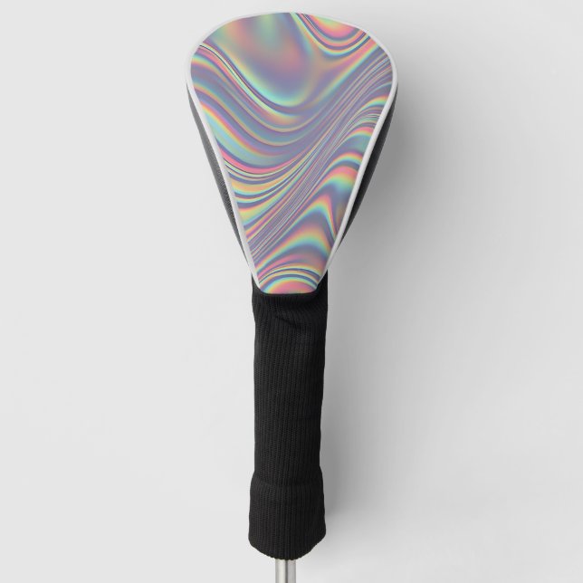 Iridescent Holographic Swirl Texture Golf Headcover (Vorderseite)