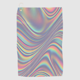 Iridescent Holographic Swirl Texture Golfhandtuch