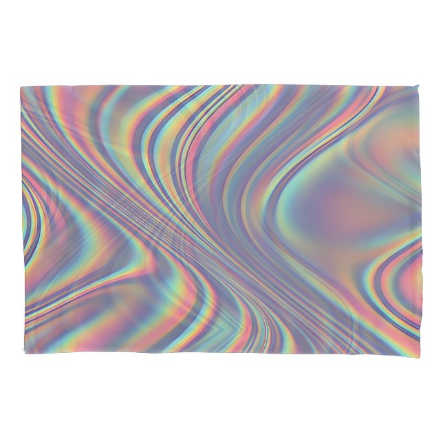 Iridescent Holographic Swirl Texture Kissenbezug (Vorderseite)