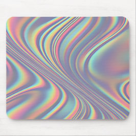 Iridescent Holographic Swirl Texture Mousepad