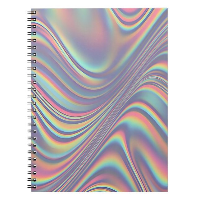 Iridescent Holographic Swirl Texture Notizblock (Vorderseite)