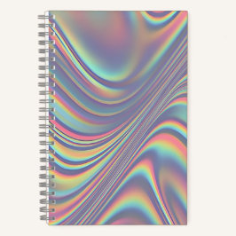 Iridescent Holographic Swirl Texture Notizbuch
