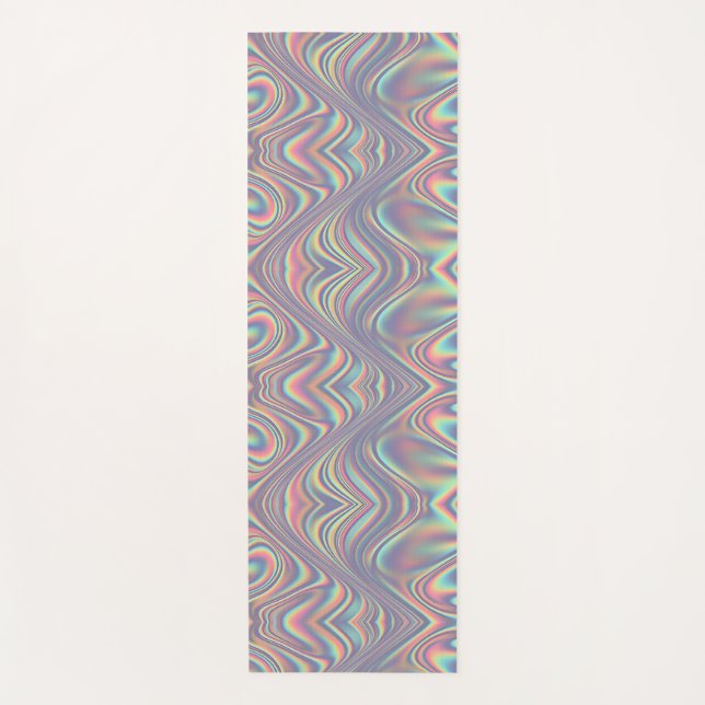 Iridescent Holographic Swirl Texture Yogamatte (Vorderseite)