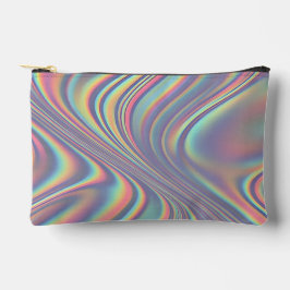 Iridescent Holographic Swirl Texture Zubehörtasche