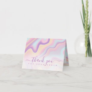 Iridescent Holographic Vielen Dank für Ihre Bestel Dankeskarte