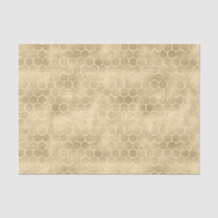 Iridescent Honeycomb Gold Gradient Apiary Pattern Seidenpapier