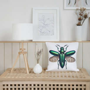 Iridescent Jewel Beetle Nature Inspiriert Art Kissen