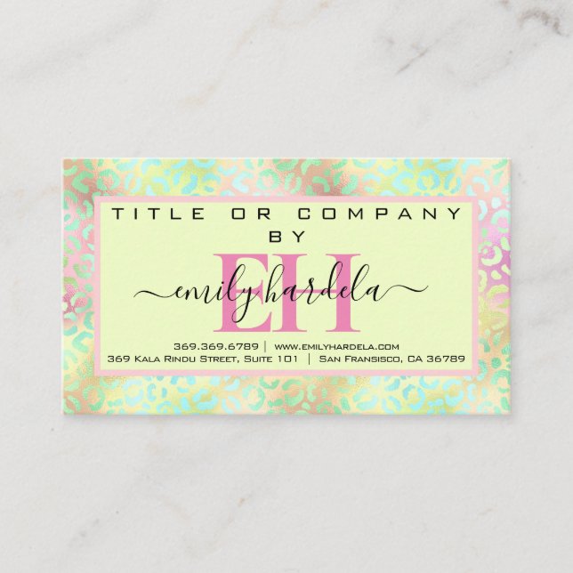 Iridescent Leopard Beruflich Visitenkarte (Vorderseite)