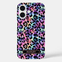 Iridescent Leopard Print Monogrammed