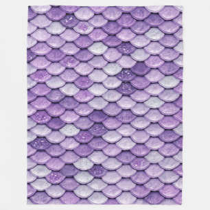 Iridescent Lila Shiny Glitzer Mermaid Scales Fleecedecke