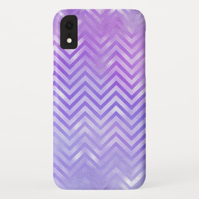 Iridescent Lila Zig Zag Muster Case-Mate iPhone Hülle (Rückseite)