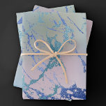 Iridescent Marble | Holographic Dusty Blue Pink Geschenkpapier Set<br><div class="desc">Ideal für Heimwerkerarbeiten, Geschenkverpackungen und Deko-Möbel! Luxuriös gedämpfte iridescence hologram Marmortextur in einem Imitat metallischen ombre staubblau, minz grün, pink und lavender lila Wasserfarben. Dieser handbemalte weibliche Farbverlauf fügt den perfekten Pop der Farbe hinzu. Aus der Kollektion "Modern Watercolor Marbles" zeichnet sich dieses Design durch abstrakte flüssige Wirbel aus, die...</div>